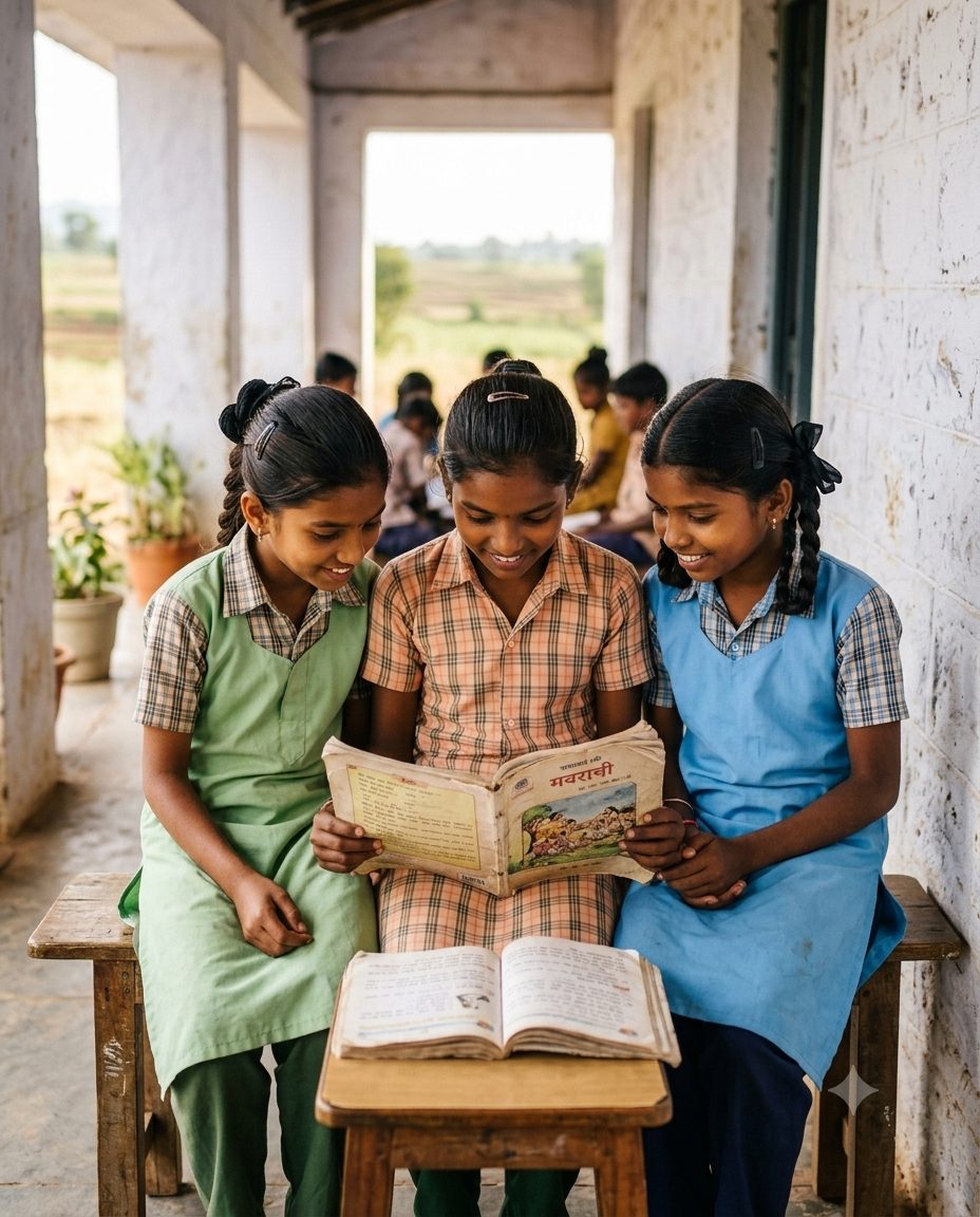 Students with reflective workbooks