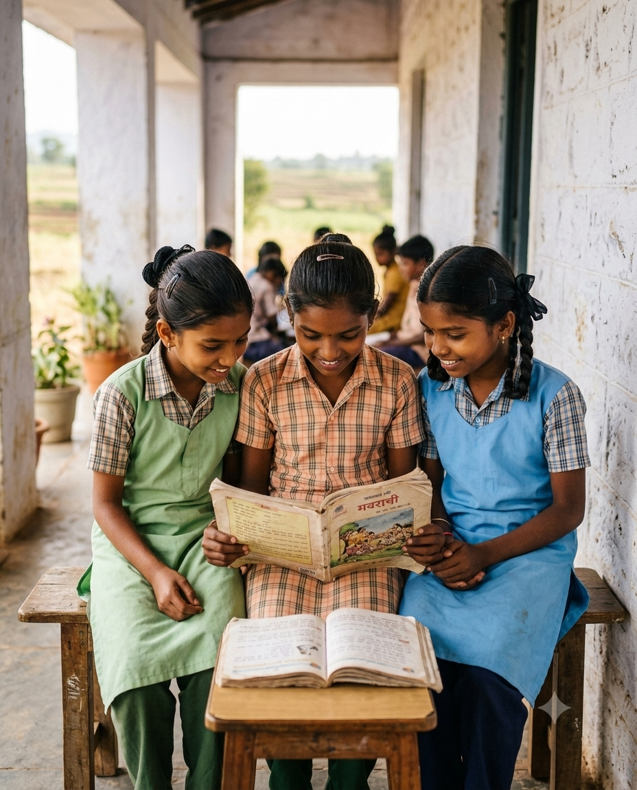 Students with reflective workbooks