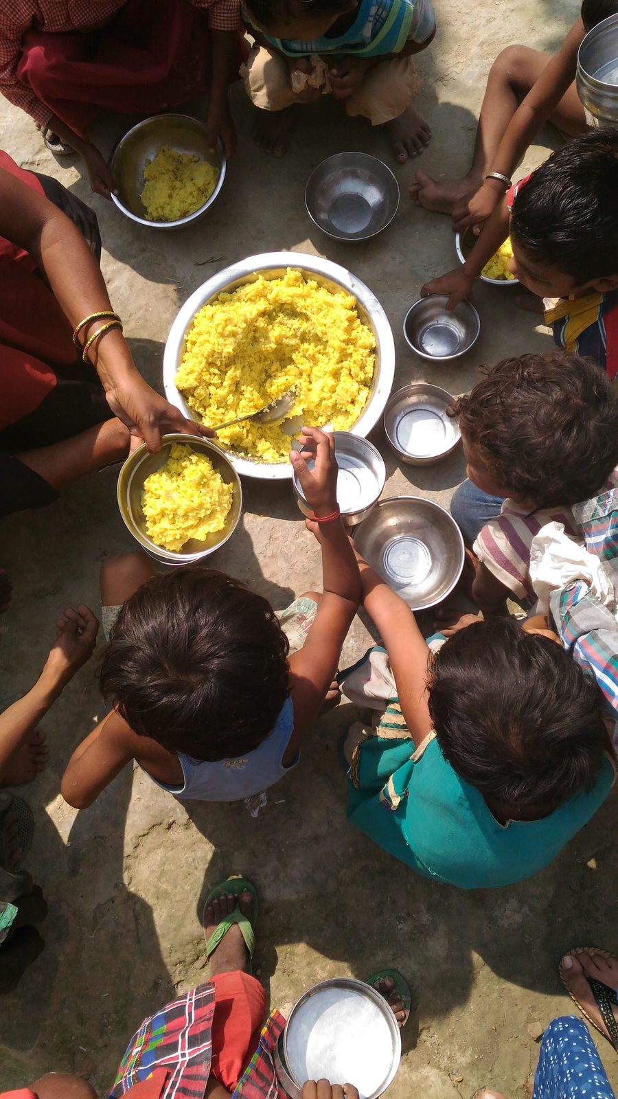 Children sharing a meal