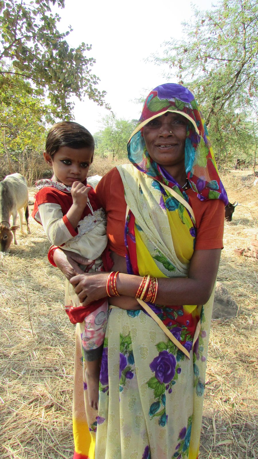 A grandmother and child in rural India