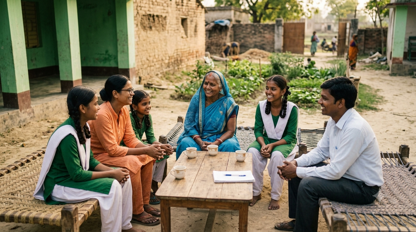 A community session in a village